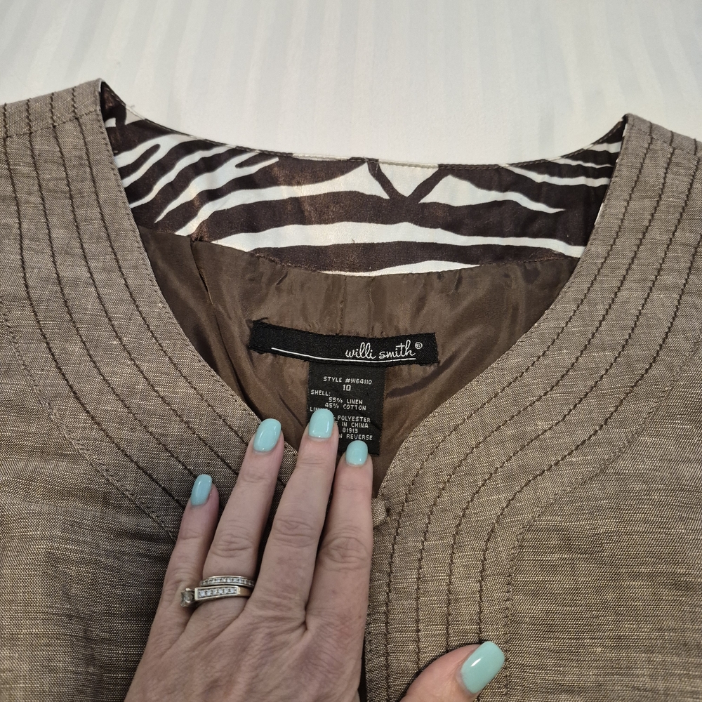 Willi Smith Brown Textured Dress - Picture 3 of 5